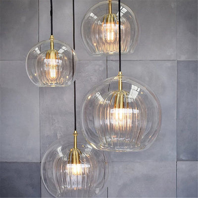 Hailie Moderne Ball LED Hanglamp Metaal Glas Helder Amber Slaapkamer Eetkamer Woonkamer