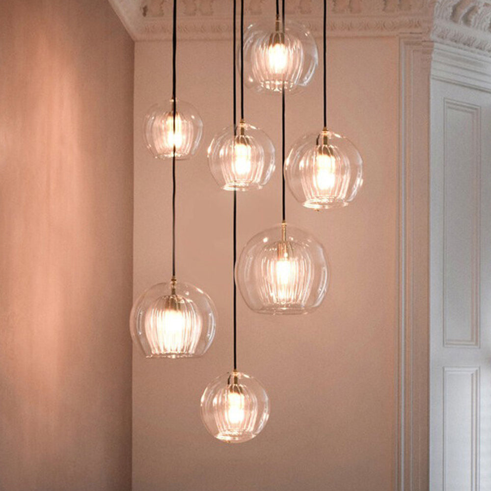 Hailie Moderne Ball LED Hanglamp Metaal Glas Helder Amber Slaapkamer Eetkamer Woonkamer