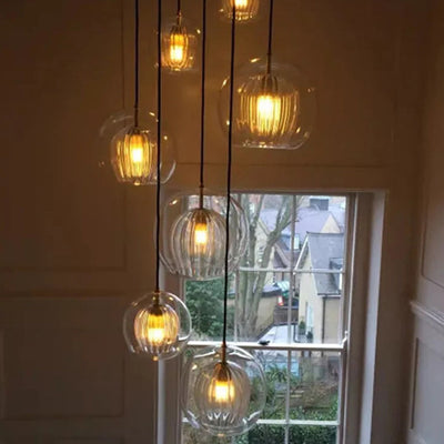 Hailie Moderne Ball LED Hanglamp Metaal Glas Helder Amber Slaapkamer Eetkamer Woonkamer