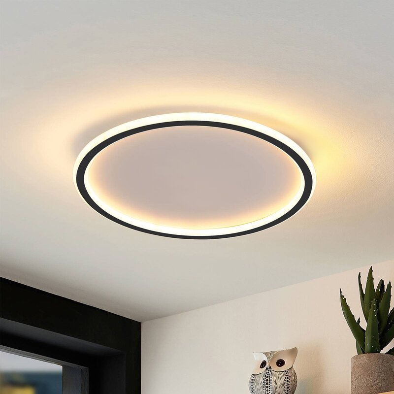 Moderne ronde LED plafondlamp Quinn van metaal/acryl