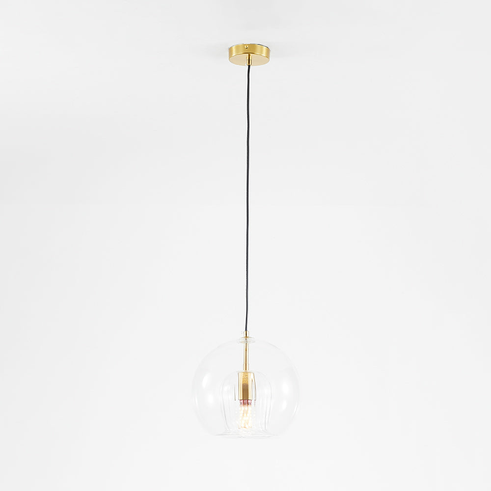 Hailie Moderne Ball LED Hanglamp Metaal Glas Helder Amber Slaapkamer Eetkamer Woonkamer