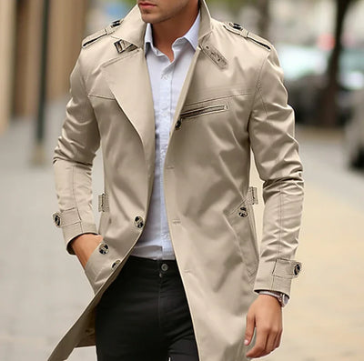 NELIO - Elegante lente trenchcoat voor mannen