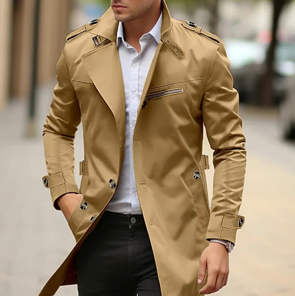 NELIO - Elegante lente trenchcoat voor mannen