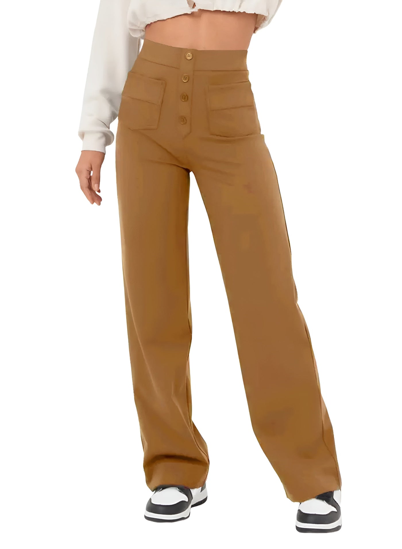 Greta Pants - elastische broek met hoge taille en elegantie met wijde pijpen