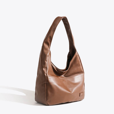 Monica | Leren hobo-schoudertas