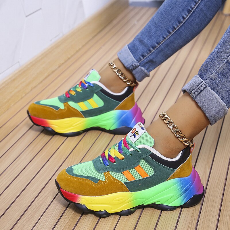 Regenboog orthopedische sneakers