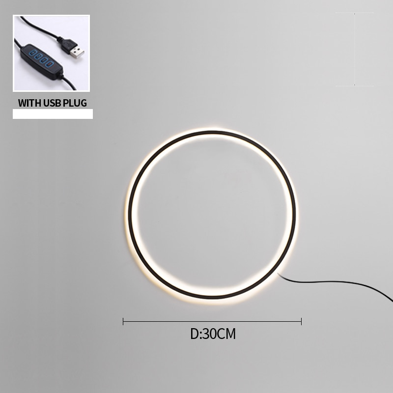 Moderne minimalistische ring LED wandlamp Luna