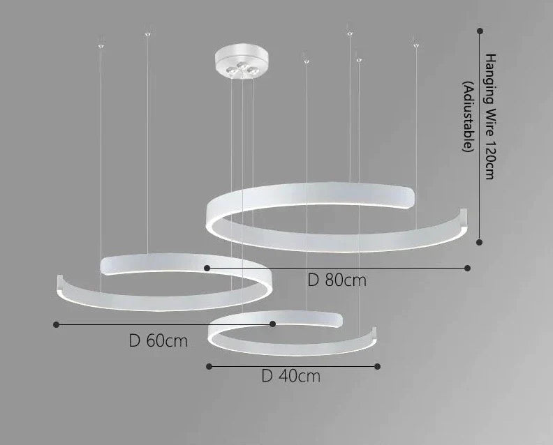 Moderne luxe dimbare ring LED hanglamp Alberte