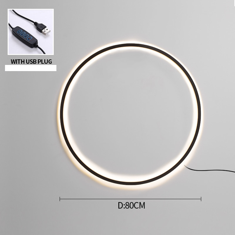 Moderne minimalistische ring LED wandlamp Luna