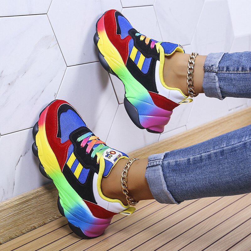 Regenboog orthopedische sneakers