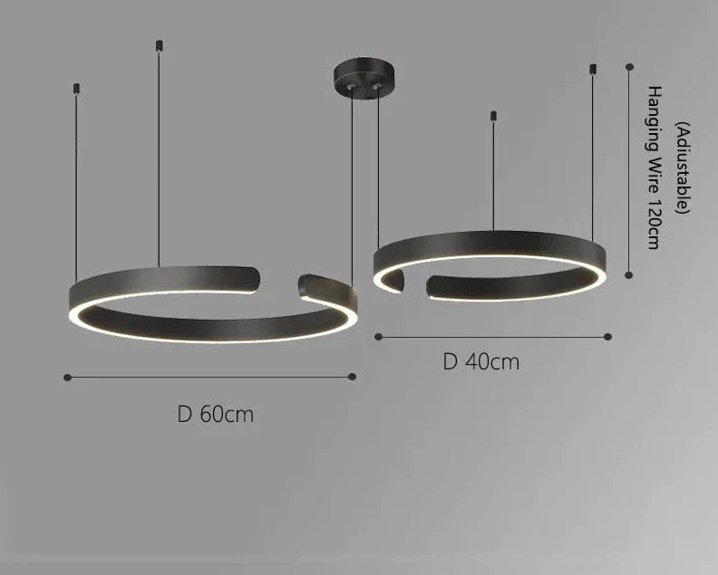 Moderne luxe dimbare ring LED hanglamp Alberte