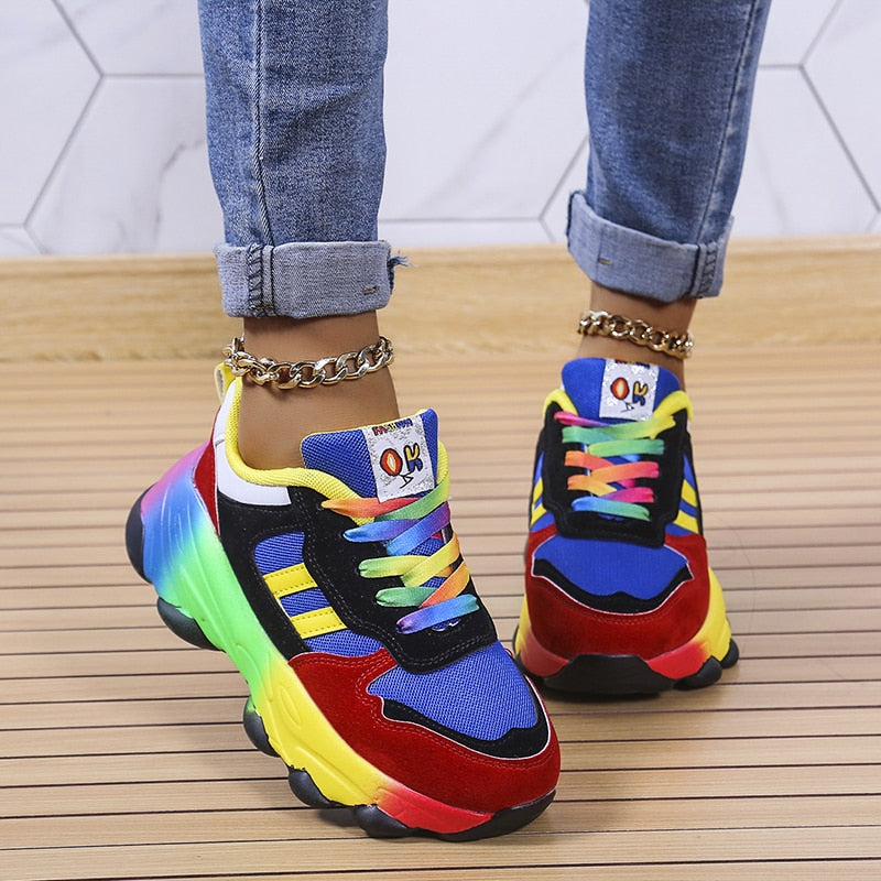 Regenboog orthopedische sneakers