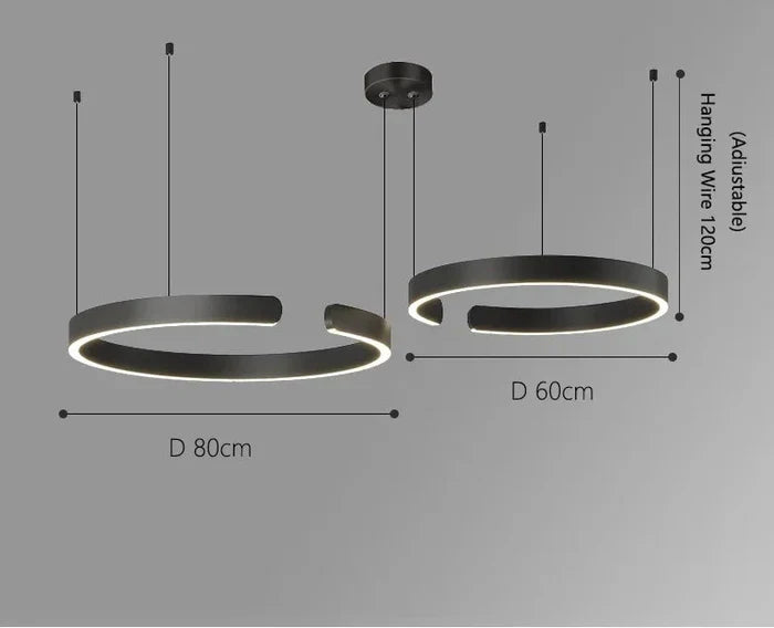 Moderne luxe dimbare ring LED hanglamp Alberte