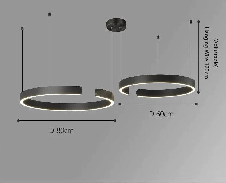 Moderne luxe dimbare ring LED hanglamp Alberte