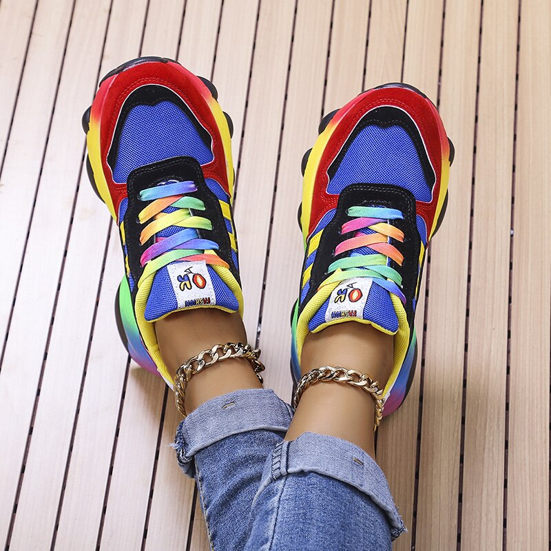 Regenboog orthopedische sneakers