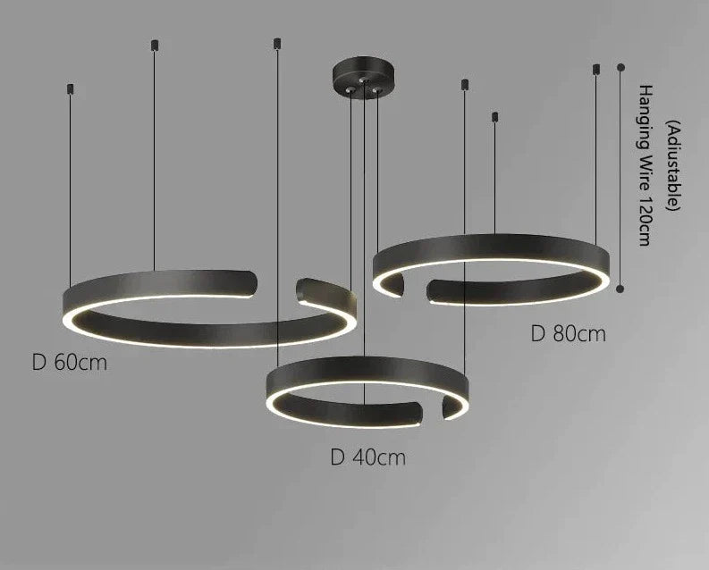 Moderne luxe dimbare ring LED hanglamp Alberte