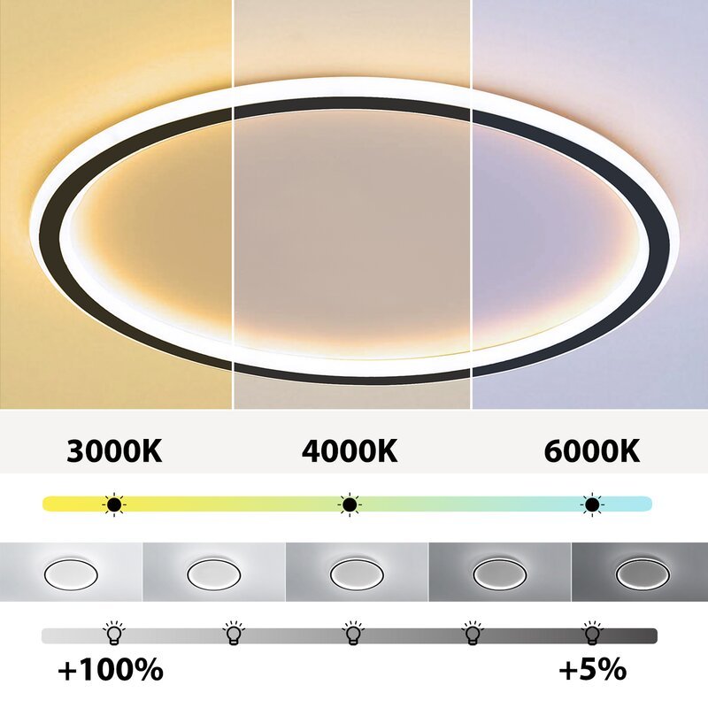 Moderne ronde LED plafondlamp Quinn van metaal/acryl