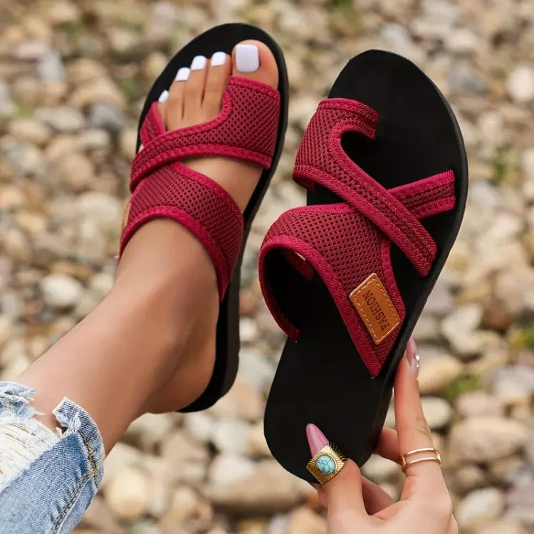 Celia | Geperforeerde mesh-slipsandalen