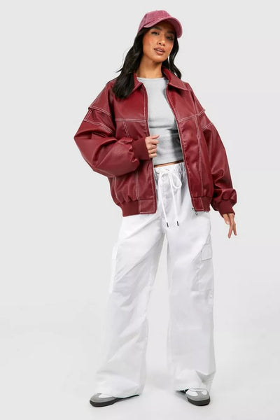 Faye - Oversized Leren Jas