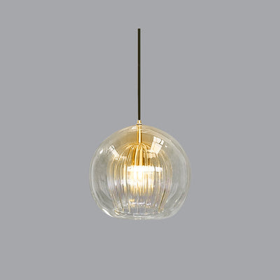 Hailie Moderne Ball LED Hanglamp Metaal Glas Helder Amber Slaapkamer Eetkamer Woonkamer